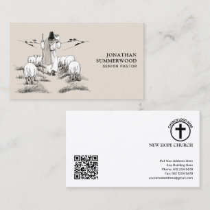 Visitenkarte des leitenden Pastors   Jesus der Hir