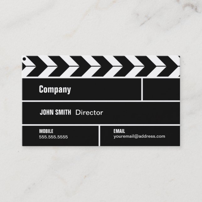 Visitenkarte Direktorn-Clapperboard Film Movie (Vorderseite)