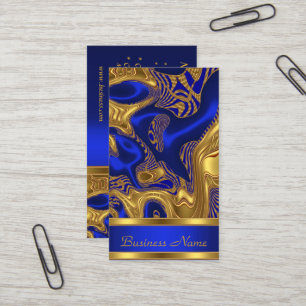 Visitenkarte Elegant Exotisch Blau Gold Abstrakt 2