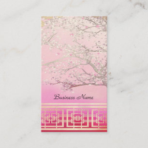 Visitenkarte Elegante asiatische Szene Rosa