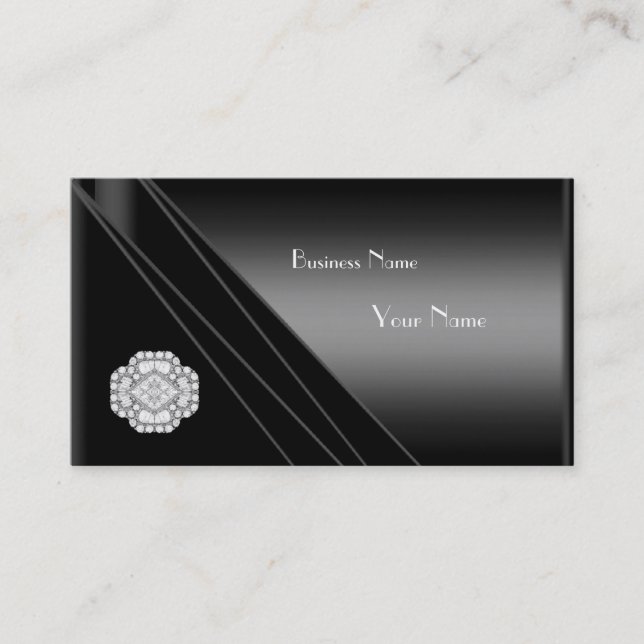 Visitenkarte Elegante Black Diamond Jewel (Vorderseite)