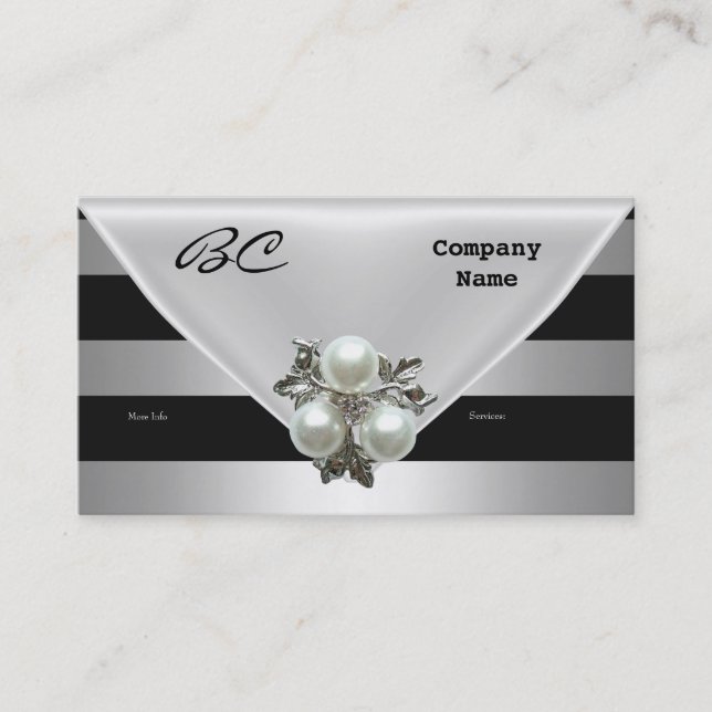 Visitenkarte Elegante Black Pearl Jewel (Vorderseite)
