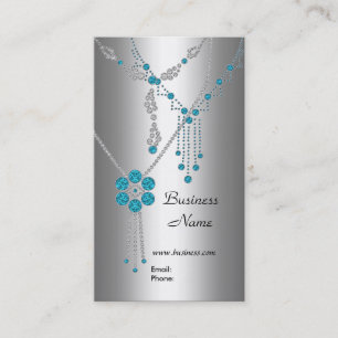 Visitenkarte Elegante Blue Juwelen auf Silber