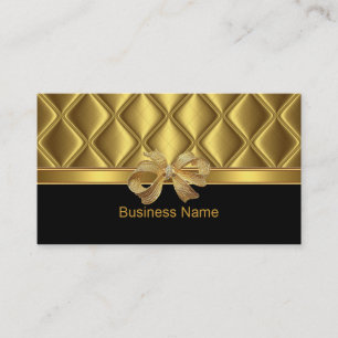 Visitenkarte Elegante Gold Bow Tile Schwarz