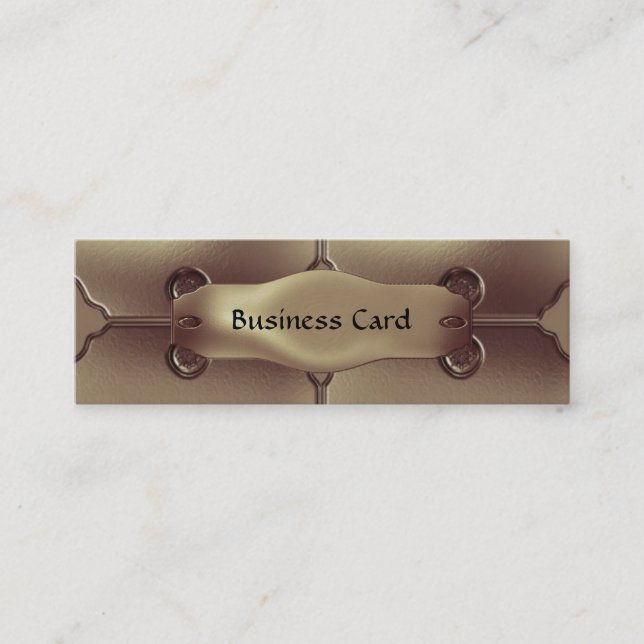 Visitenkarte Elegantes Bronze-Metal auf Metall-Ski (Vorderseite)