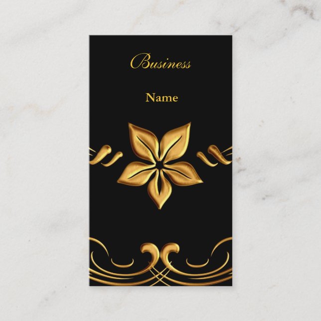 Visitenkarte Elegantes Gelbes Gold Schwarz (Vorderseite)