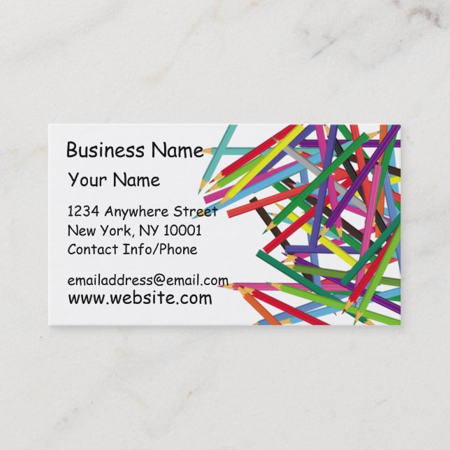 Visitenkarte farbige Bleistifte 2 (Vorderseite)