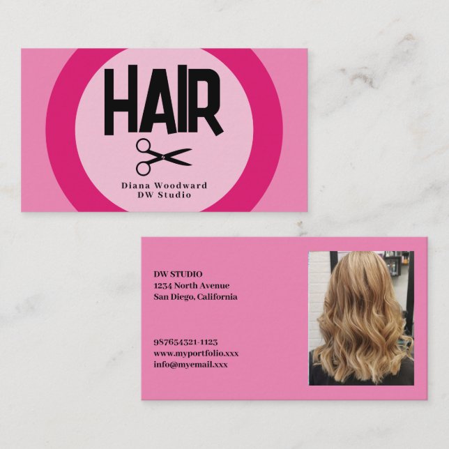 Visitenkarte Friseure Rosa Foto (Vorne/Hinten)