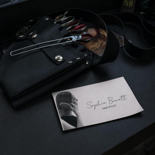 Visitenkarte  Friseure & Salon | DP7 (minimalist business card, modern QR code template, digital calling card, luxury chic elegant design)