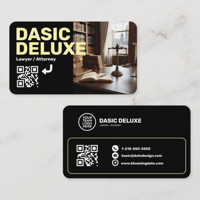 Visitenkarte für Anwälte mit Logo und QR-Code (Vorne/Hinten)