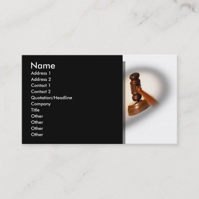 Visitenkarte für Anwaltskanzlei (Vorderseite)
