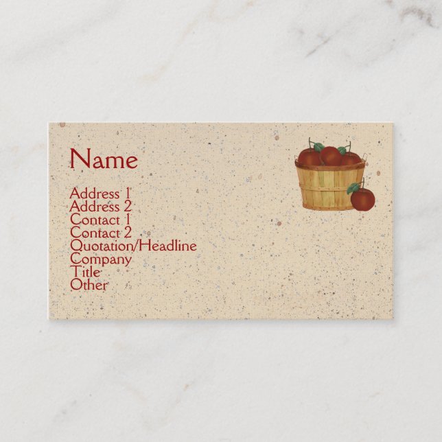 Visitenkarte für Apple Basket (Vorderseite)