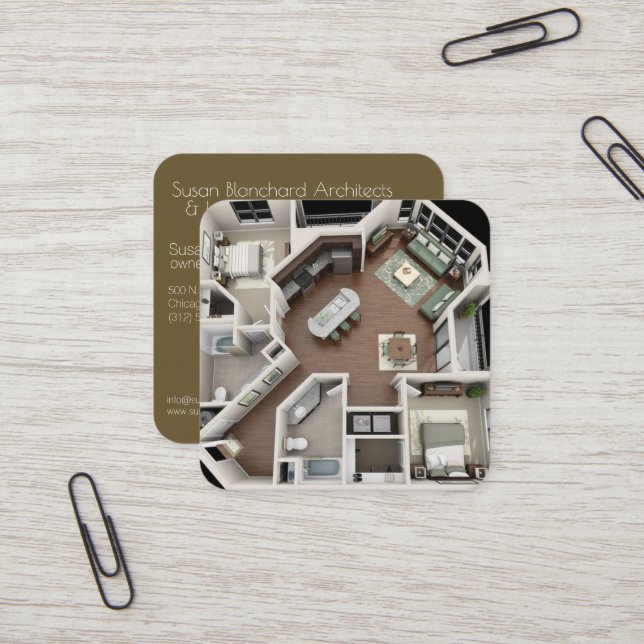 Visitenkarte für Architekten und Designer (Vorderseite/Rückseite Beispiel)