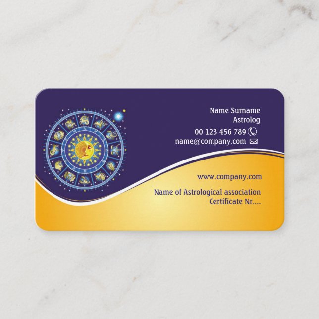 Visitenkarte für Astrolog (Vorderseite)