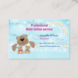 Visitenkarte für Babysitter und Kinderbetreuung
