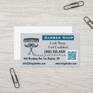 Visitenkarte für Barber (Barbershop) einseitige QR