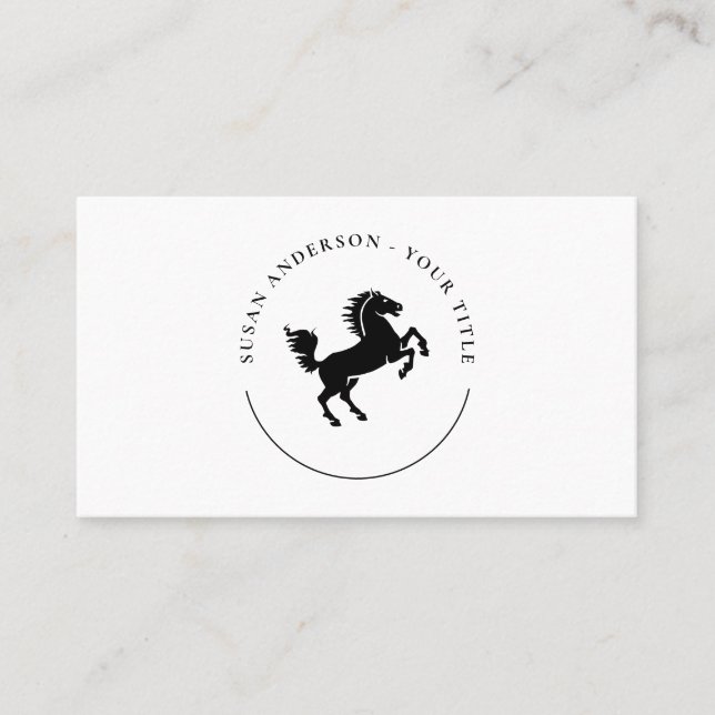Visitenkarte für das Black Horse Logo (Vorderseite)