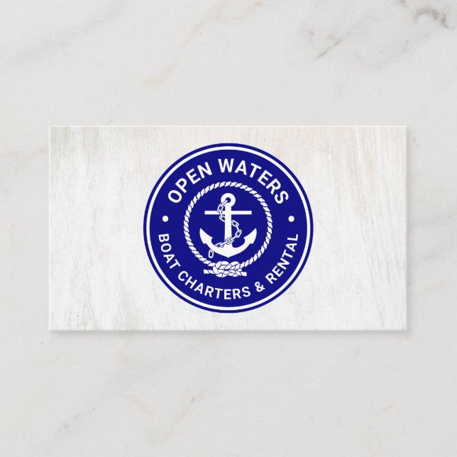 Visitenkarte für das Logo "Marina Boote Charter" f (Vorderseite)