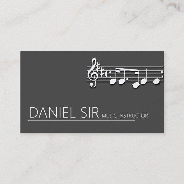 Visitenkarte für den beruflichen Musiklehrer (Vorderseite)