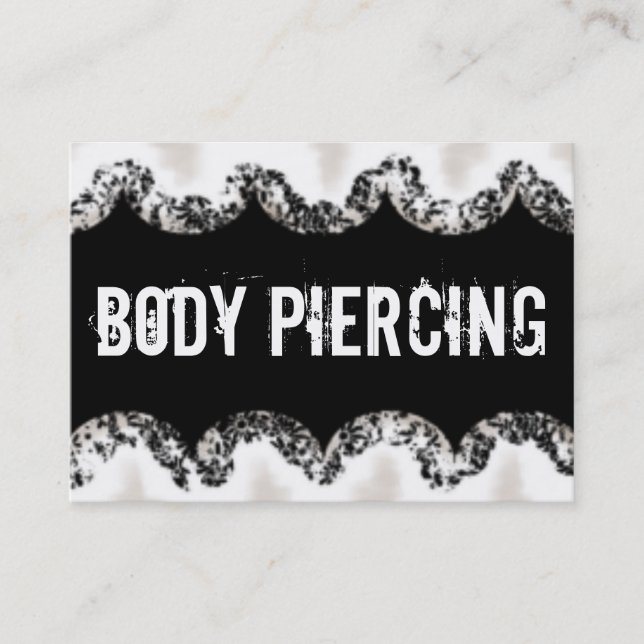 Visitenkarte für den Body Piercing (Vorderseite)