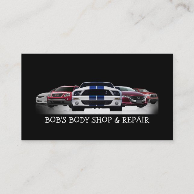 Visitenkarte für den Body Shop und die Reparatur (Vorderseite)