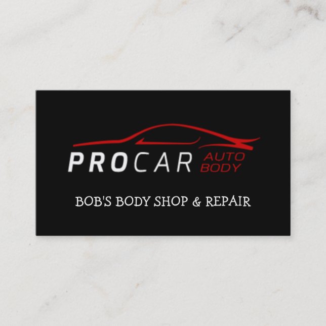 Visitenkarte für den Body Shop und die Reparatur (Vorderseite)
