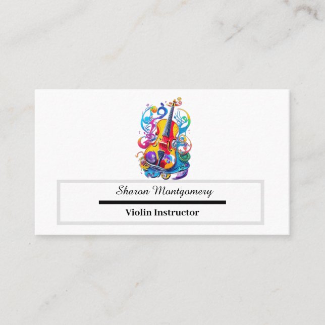 Visitenkarte für den Violinlehrer (Vorderseite)