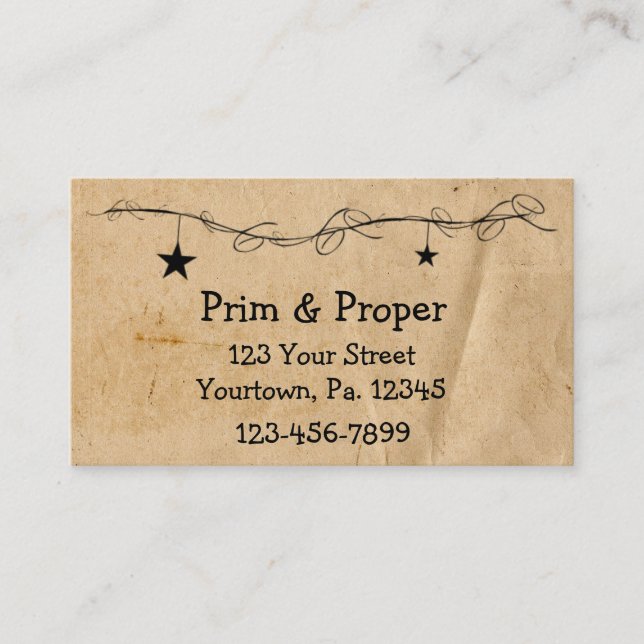 Visitenkarte für die Änderung von Sternen (Vorderseite)