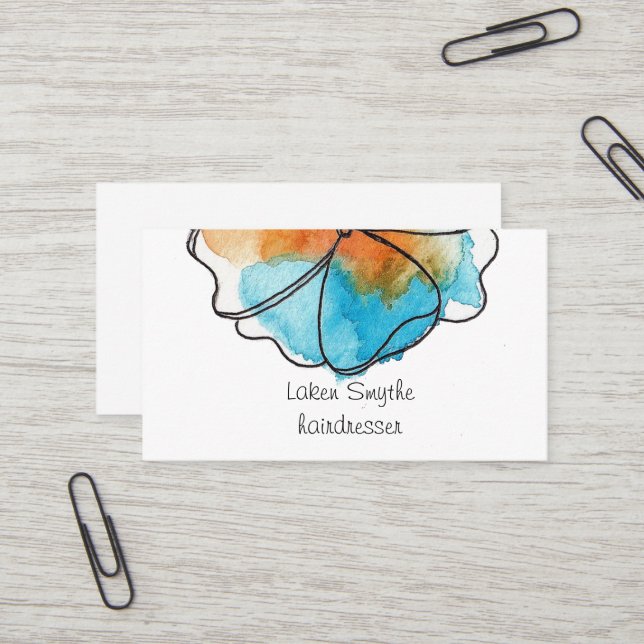Visitenkarte für die Blume von Aquarellen (Vorderseite/Rückseite Beispiel)