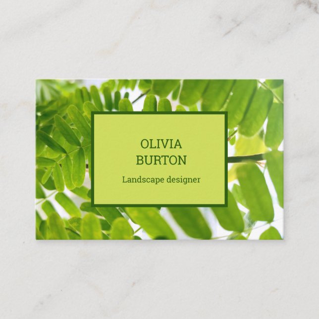 Visitenkarte für einen Landschaftsdesigner. (Vorderseite)