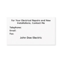 Visitenkarte für Elektriker