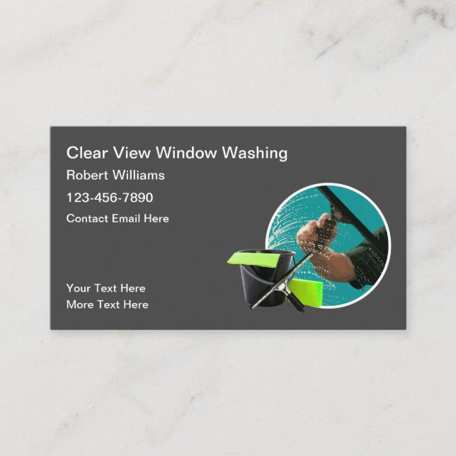 Visitenkarte für Fensterwaschanlagen (Vorderseite)