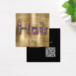 Visitenkarte für Friseure mit unechtem Gold und Ju