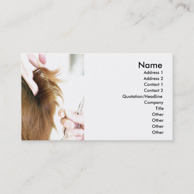 Visitenkarte für Friseursalon (Vorderseite)