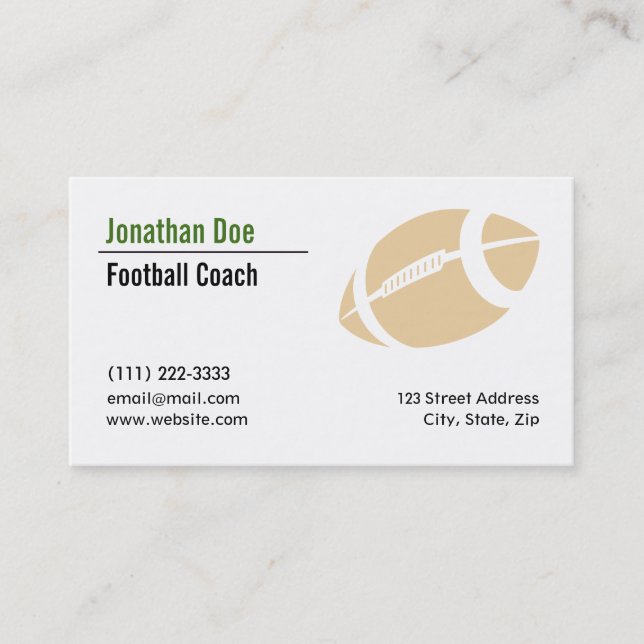 Visitenkarte für Fußball-Coach (Vorderseite)