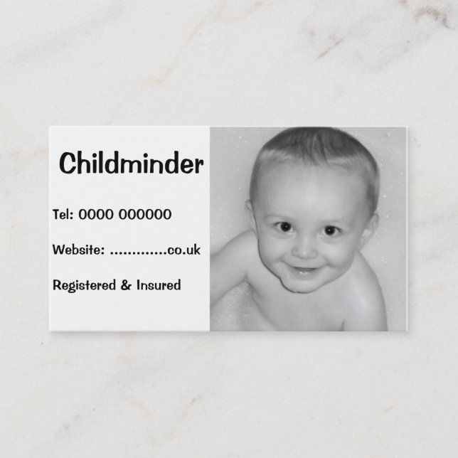 Visitenkarte für Kinderbetreuung (Vorderseite)