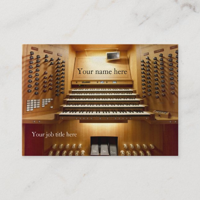 Visitenkarte für Kirchenmusiker - Organkonsole (Vorderseite)