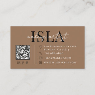 Visitenkarte für Make-up-Artisten mit Kakaobraun-D