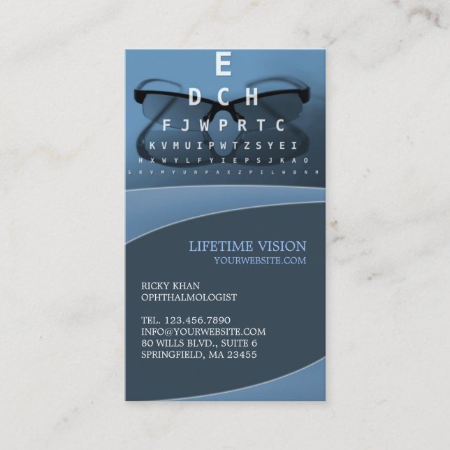 Visitenkarte für optische Ophthalmologen (Vorderseite)