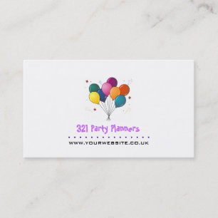 Visitenkarte für Party-Planner (Logo "Ballon/Stars