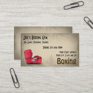 Visitenkarte für Personal Trainer Boxer Fitnessstu
