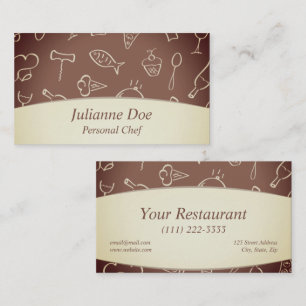 Visitenkarte für persönlichen Koch oder Restaurant