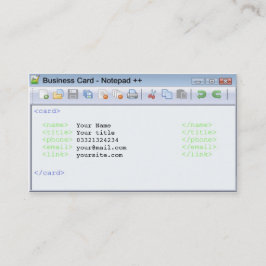Visitenkarte für Programmierer, Entwickler