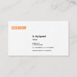 Visitenkarte für Publizist