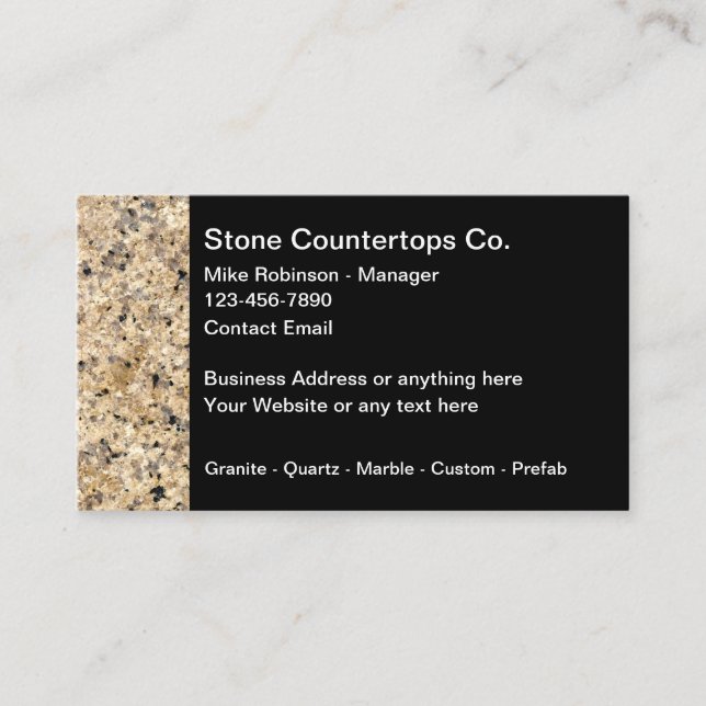 Visitenkarte für Stone Countertops (Vorderseite)