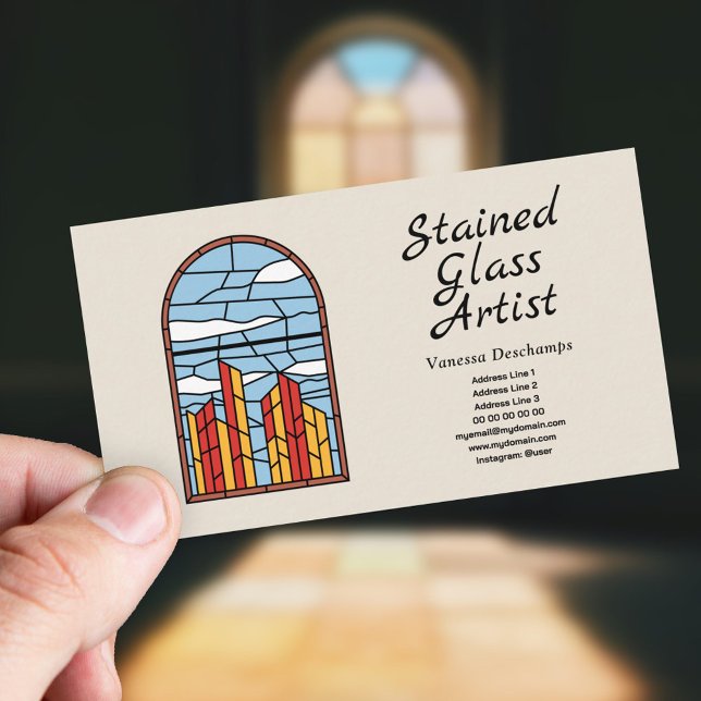 Visitenkarte für verkettete Glaskünstler (Business Card for Stained Glass Artist)