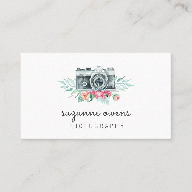 Visitenkarte für Vintage Aquarellkamera (Vorderseite)