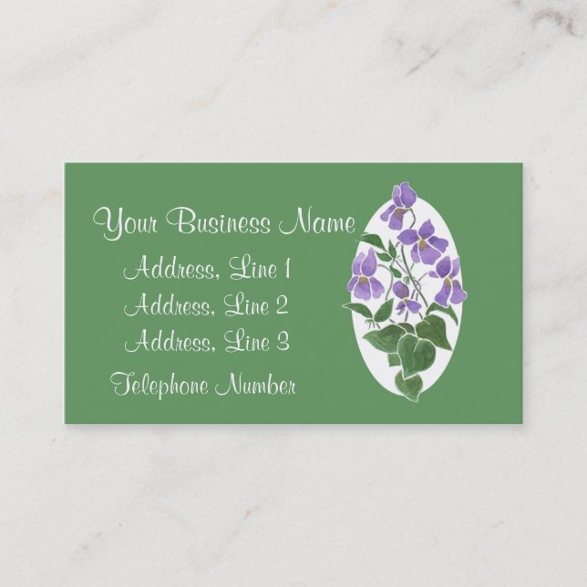 Visitenkarte für Violets zur Personalisierung (Vorderseite)