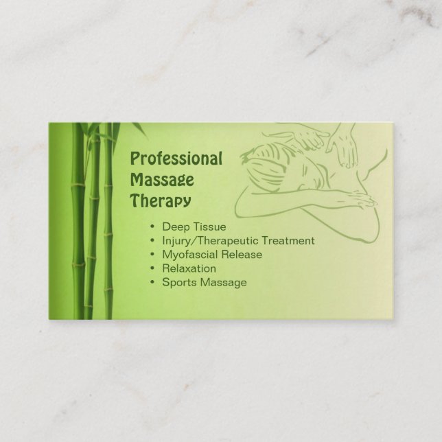 Visitenkarte für zugelassene Massage-Therapeuten Terminkarte (Vorderseite)
