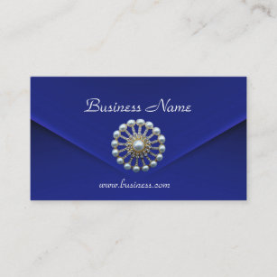 Visitenkarte-Geschäfts-reiche blaue Samt-Perlen 2 Visitenkarte